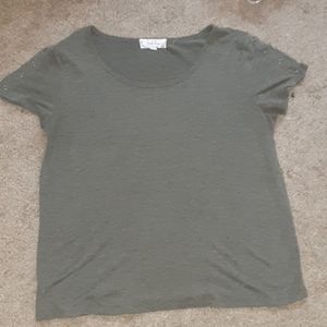 Girls green Pink Rose top